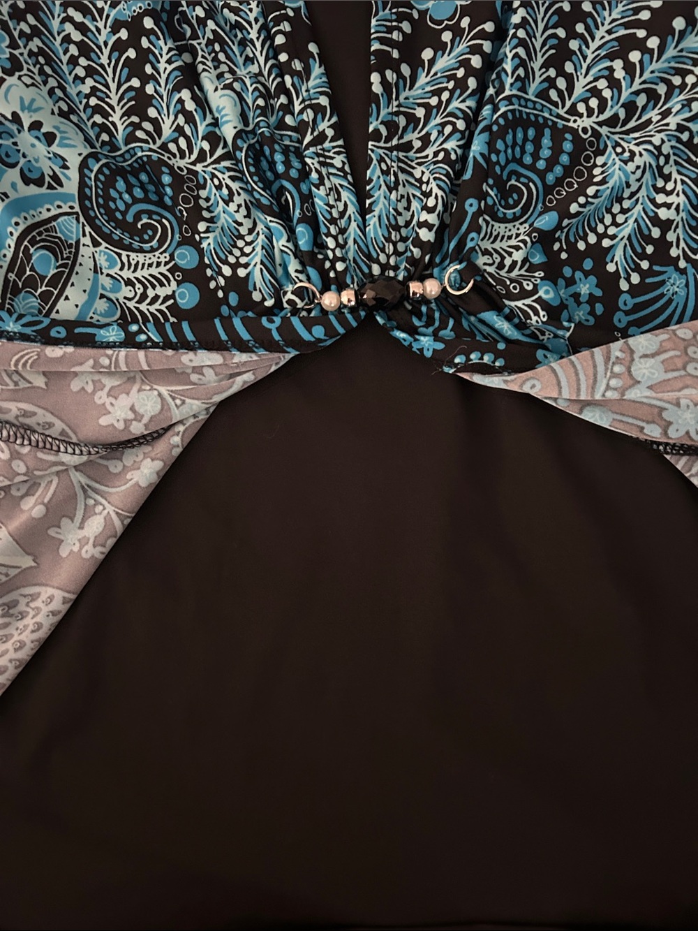 Notations Blue and Black Printed Women's Skirt - Picture 4 of 4